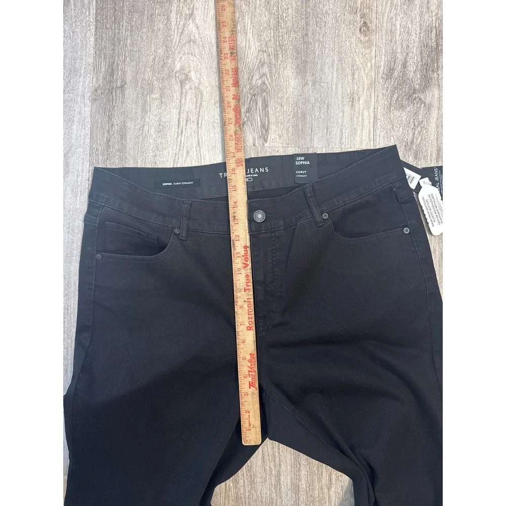 Tribal Jeans Sophia Curvy Straight Leg Black Pants Size 16W Women's‎ NWT